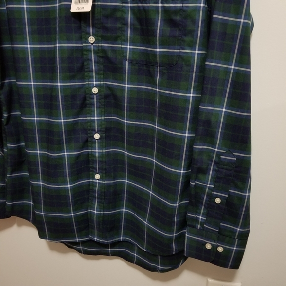 Uniqlo L/S Casual Button Down Check Plaid Shirt Green Blue Men's Size XS X-Small - Picture 3 of 4